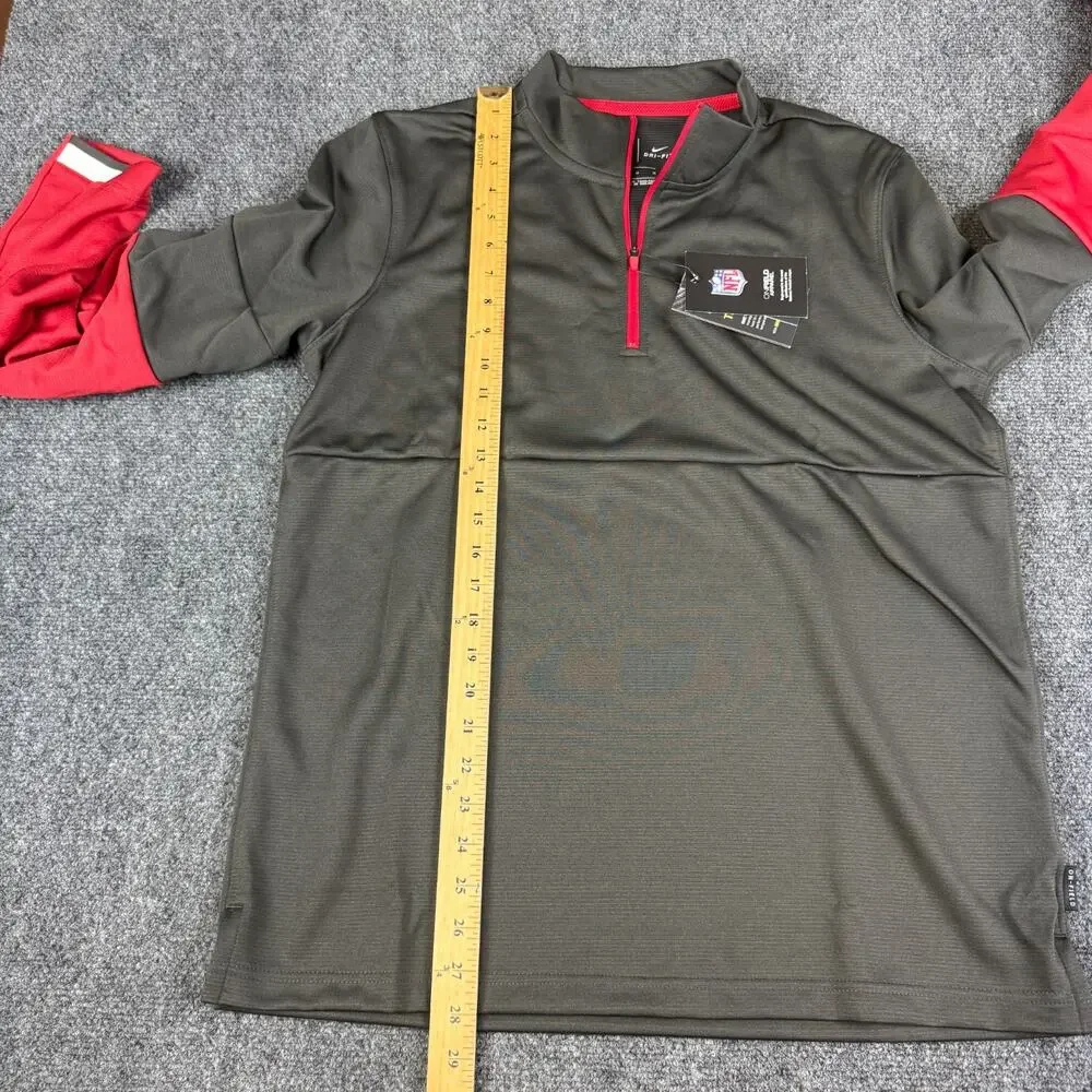 Tampa Bay Buccaneers Pullover Mens M‎ Gray On Field Coaches Jacket 1/4 Zip Nike